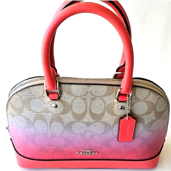 Coach Pink and Tan Ombre Satchel - Picture 1 of 13